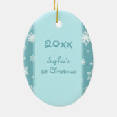 Ęr ornement de Noël du bébé turquoise de photo (Dos)