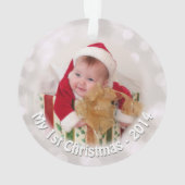 Ęr ornement de photo de vacances de Noël du bébé (dos)