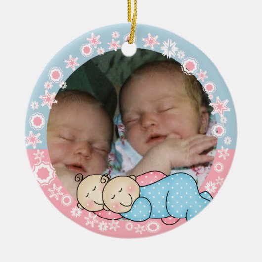 Ęr ornement jumel de Noël de garçon et de fille (Devant)