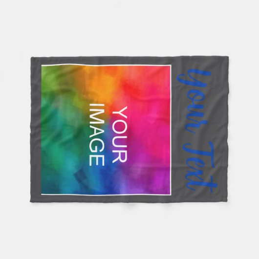 Er Photo Text Kids Boys Script Tygraphy  Fleece Deken (Voorkant (Horizontaal))