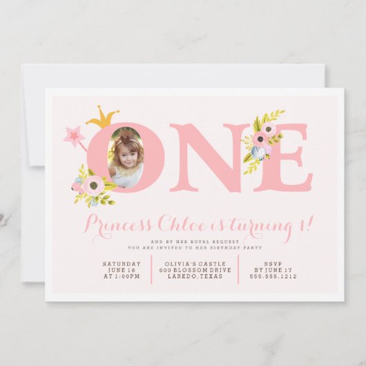 ęr Princesse Party Invitation de photo (Devant)