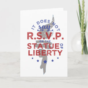 Er Staat Niet RSVP Op Het Vrijheidsbeeld