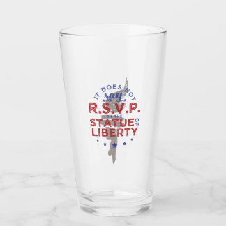 Er Staat Niet RSVP op het Vrijheidsbeeld Glas