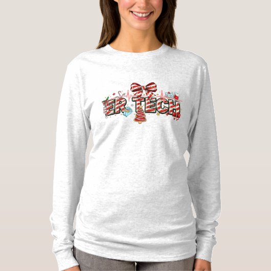 ER Tech Christmas Long Sleeve – Holiday ER Tech T-shirt (Voorkant)