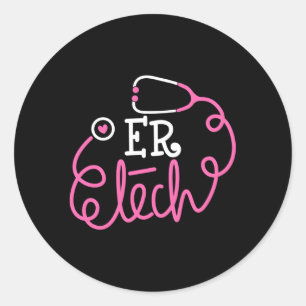 Er Tech Emergency Room Technologen Technici Ronde Sticker