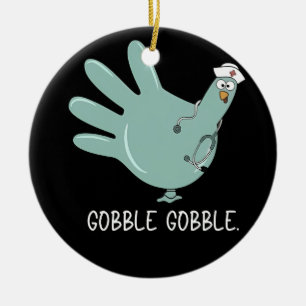 ER Verpleegster Turkije Gobble Squad ER Verpleegku Keramisch Ornament