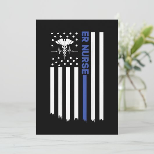 ER VERSE Amerikaanse vlag Verpleegster EMT verplee Kaart (Staand voorkant)