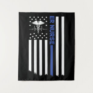 ER VERSE Amerikaanse vlag Verpleegster EMT verplee Wandkleed