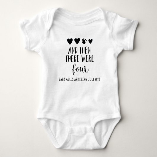 Er waren vier met Paw Print vervaldatum Bodysuit (Voorkant)