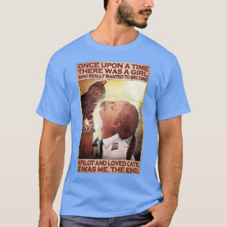 Er was één keer een meisje met een piloot-liefdesk t-shirt