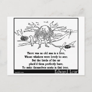 Er was een oud man in een boom briefkaart