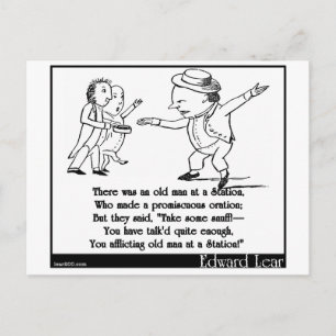 Er was een oud man in een station briefkaart