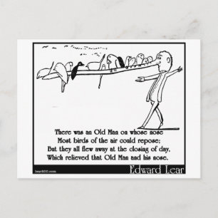 Er was een oud Man op wiens neus Briefkaart