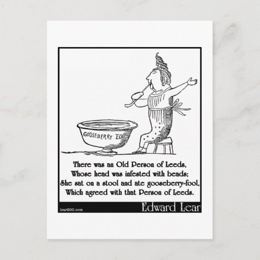 Er was een oude persoon van Leeds Briefkaart (Voorkant)