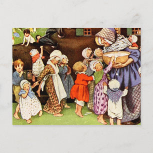 Er was een oude vrouw die in een hoefijzer woonde briefkaart