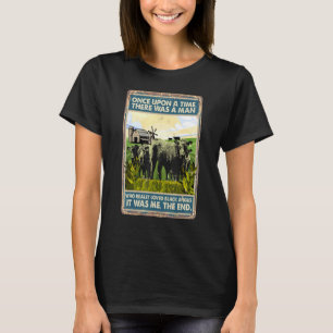 Er Was Eens Een Man Koe Fokt Zwart T-shirt