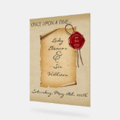 Er was eens een middeleeuws verouderde scroll wax  acryl bord (Hoek)