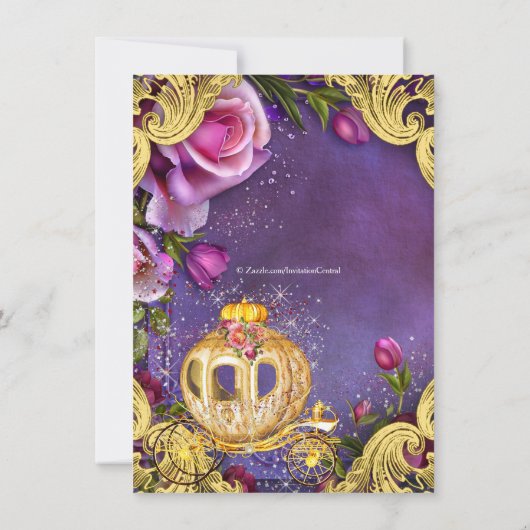 Er was eens een prinses verjaardagsfeestje kaart (Achterkant)