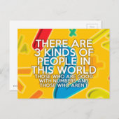 ER ZIJN 3 SOORTEN MENSEN Leuk wiskundig grapje Briefkaart (Voorkant / Achterkant)