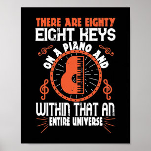 Er zijn 88 acht sleutels op een piano poster