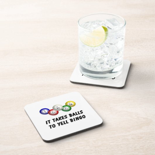 Er zijn ballen nodig om bingo te schreeuwen bier onderzetter (Rechterzijde)
