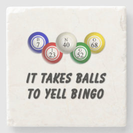 Er zijn ballen nodig om bingo te schreeuwen stenen onderzetter