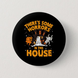 Er zijn enkele verschrikkingen in dit huis pompoen ronde button 5,7 cm