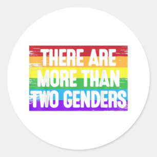 Er zijn meer dan 2 Genders t Shirt twee Gift Manne Ronde Sticker