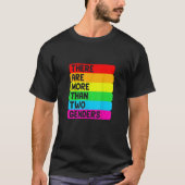 Er zijn meer dan twee geslachten LGBTQ-regenboogfl T-shirt (Voorkant)