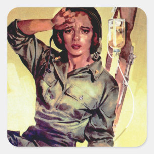 Er zijn meer verpleegsters nodig ~ Zuster Korps Vierkante Sticker
