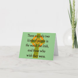 Er zijn slechts twee soorten mensen - Ierse quote Kaart