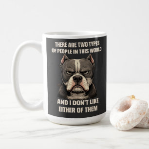 Er zijn twee soorten mensen grappige pitbull hond koffiemok