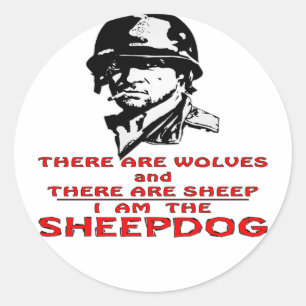 Er zijn Wolven daar is Schapen ik de Herdershond Ronde Sticker