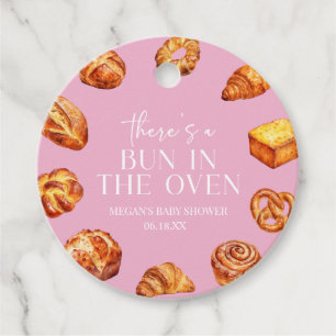 Er zit een broodje in het ovenbrood Baby shower Bedankjes Labels
