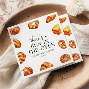 Er zit een broodje in het ovenbrood Baby shower Servet