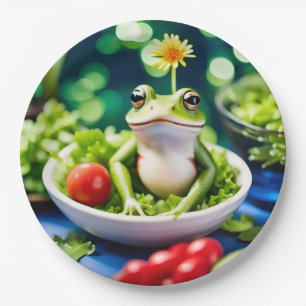 Er zit een kikker in mijn salade papieren bordje