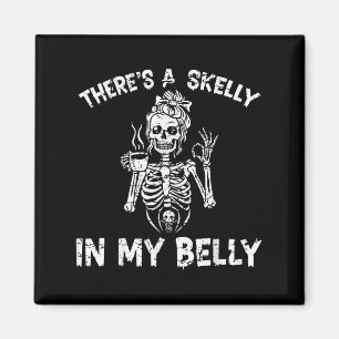 Er zit een skelet in mijn buik Halloween zwangere Magneet