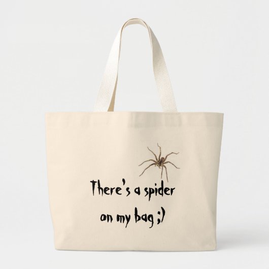Er zit een spin op mijn tas.) grote tote bag (Voorkant)