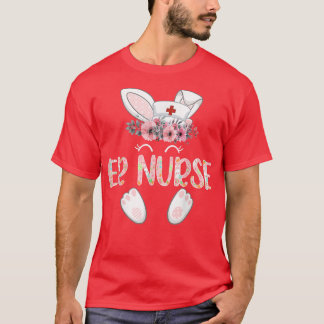 ER Zuster Paasverpleegster Floral Bunny T-shirt