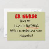 ER Zuster "Trust Me" Funny T-Shirts & Gifts Briefkaart (Voorkant / Achterkant)