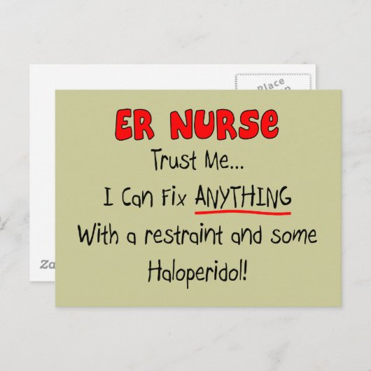 ER Zuster "Trust Me" Funny T-Shirts & Gifts Briefkaart (Voorkant / Achterkant)