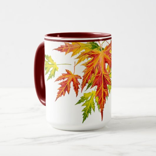 Érable d'argent sur une Mug combo (15 oz) (Devant gauche)