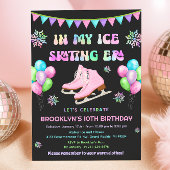Eras Ice Skating Birthday Invitation Kaart