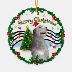 Erasmus Music 1 - MC - Irish Wolfhound (pet) Keramisch Ornament