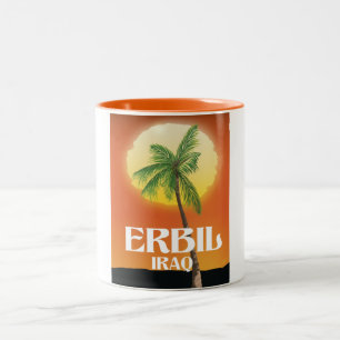 Erbil Irak Reisposter Tweekleurige Koffiemok