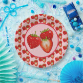 Erdbeeren  papieren bordje (Feest)