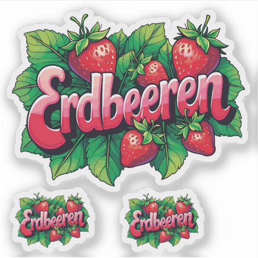 Erdbeeren Sticker (Voorkant)