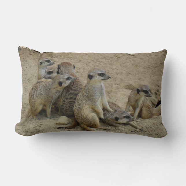 Erdmännchen Familie als Dekokissen Kussen (Voorkant)