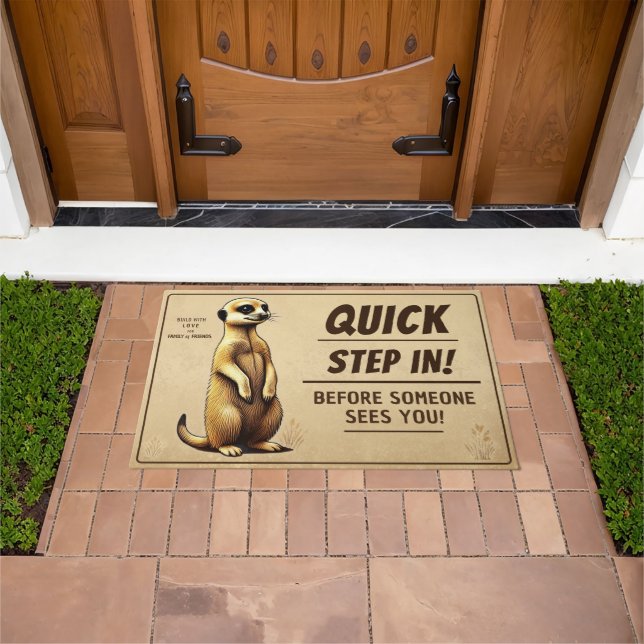 Erdmännchen lustiger Willkommensgruß für Familien Deurmat (Buiten)