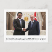 Erdogan en Sheikh Tamim in Doha. Briefkaart (Voorkant)